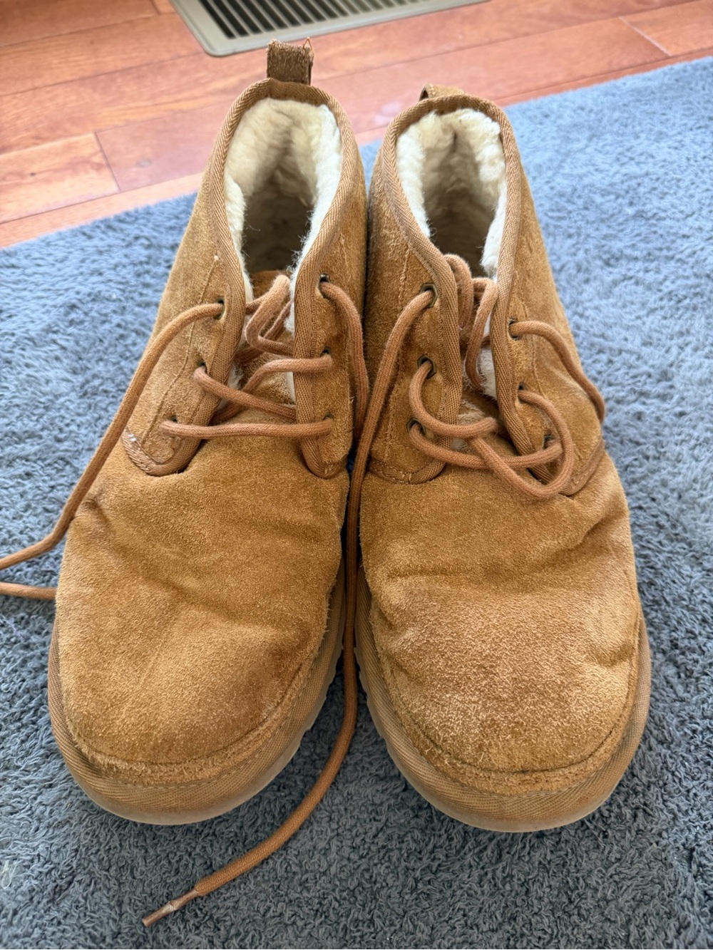 UGG Chestnut Lace-Up Suede Sherpa Ankle Booties